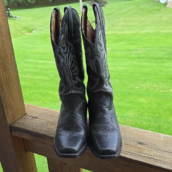 J.B. Dillon Black Womens Genuine Goat Leather Boots 6.5 B - Picture 1 of 8